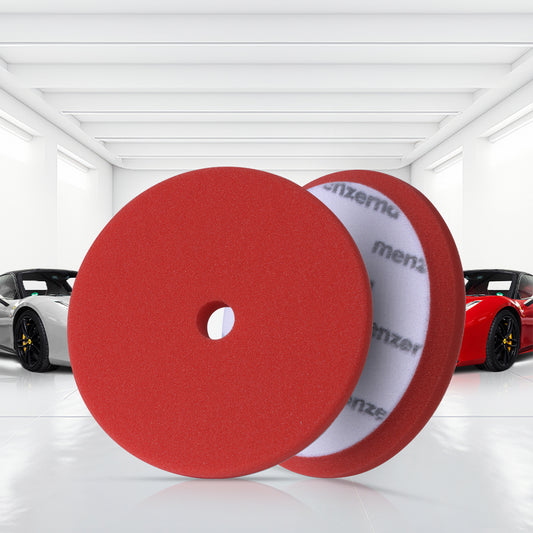 Menzerna Premium Heavy Cut Foam Pad Red 180mm, designed for removing sanding marks and scratches during polishing.