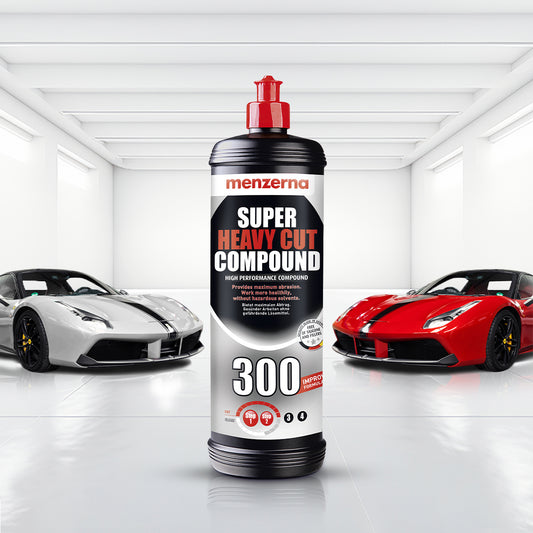 Menzerna Super Heavy Cut Compound (SHC 300) 1 KG, designed for removing severe scratches and 1200 grit sanding marks on all paint systems