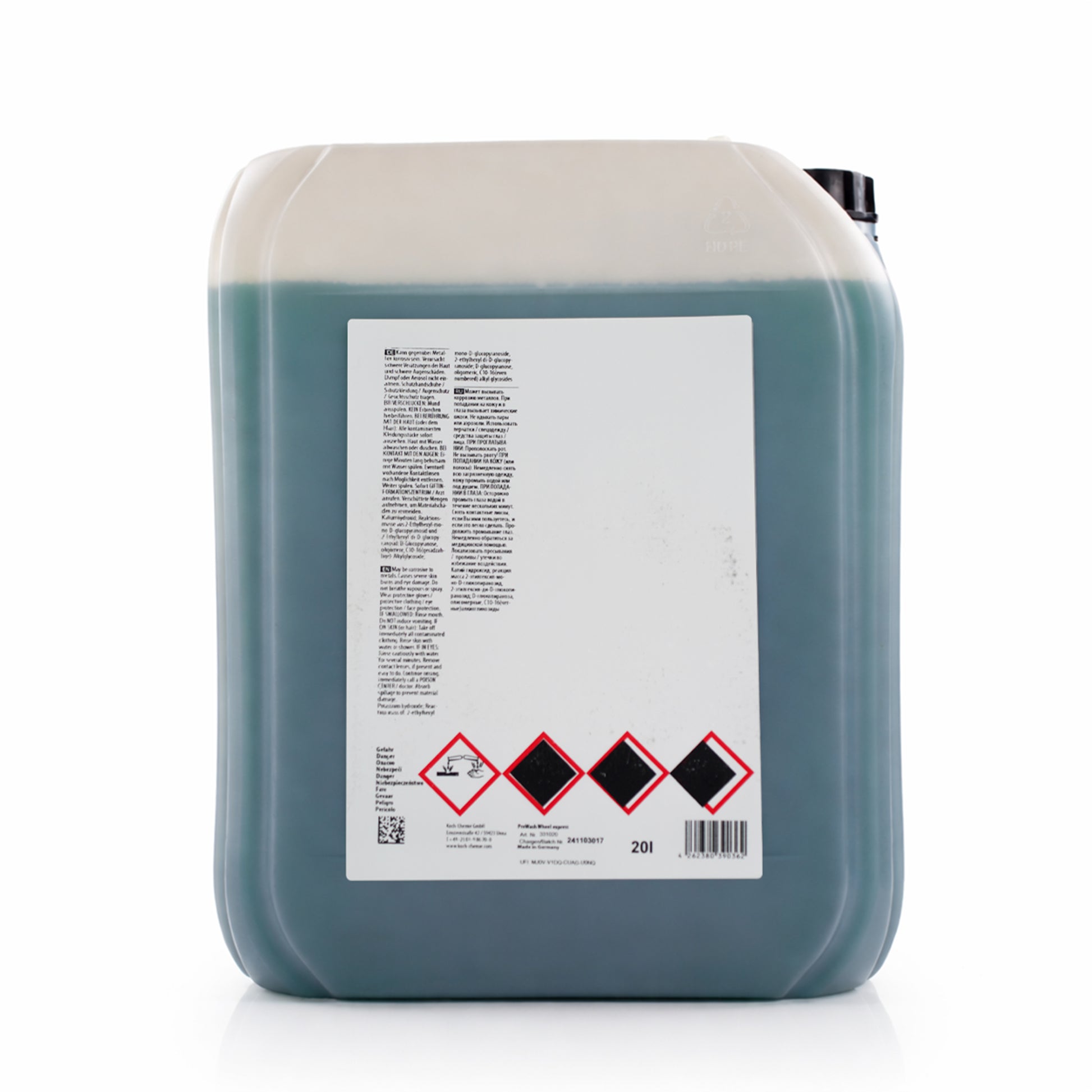 Koch Chemie PreWash Wheel Express 20L High-Performance Precleaner side right view on white background