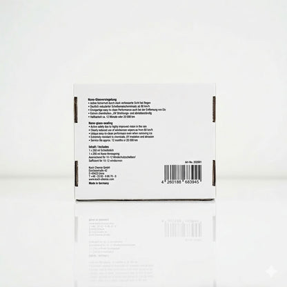 Koch chemie Nano Glasversiegelung 250ml Kit Glass Cleaners right side view on white background