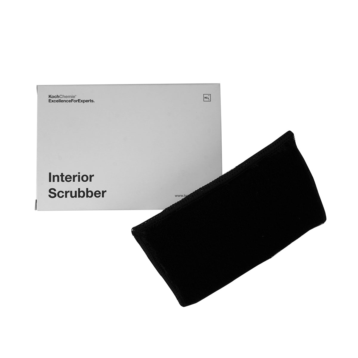 Black interior scrubber with Koch Chemie packaging on a white background