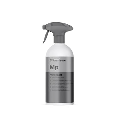 Motorplast Engine Dressing 500ml by Koch Chemie, offering a naturally shiny finish, corrosion protection, and temperature resistance up to 250°C.