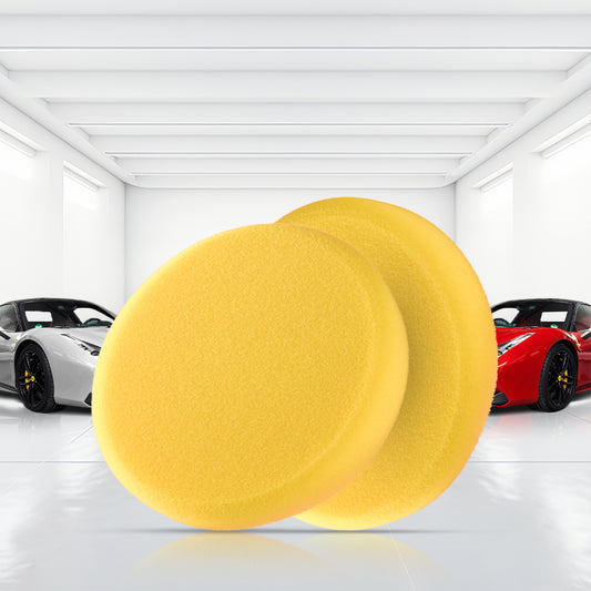 Menzerna Standard Medium Pad Yellow 150mm with Velcro backing, designed for efficient paint correction and removal of minor flaws and oxidation.