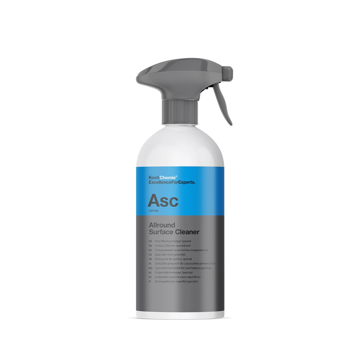Koch Chemie Allround Surface Cleaner 500 ml, versatile cleaner with a streak-free finish, perfect for plastics and smooth surfaces.