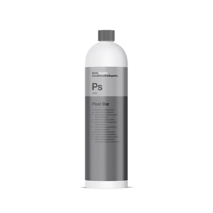 Plast Star 1L plastic care, featuring anti-freeze properties, ideal for tires, door seals, and external rubber parts.