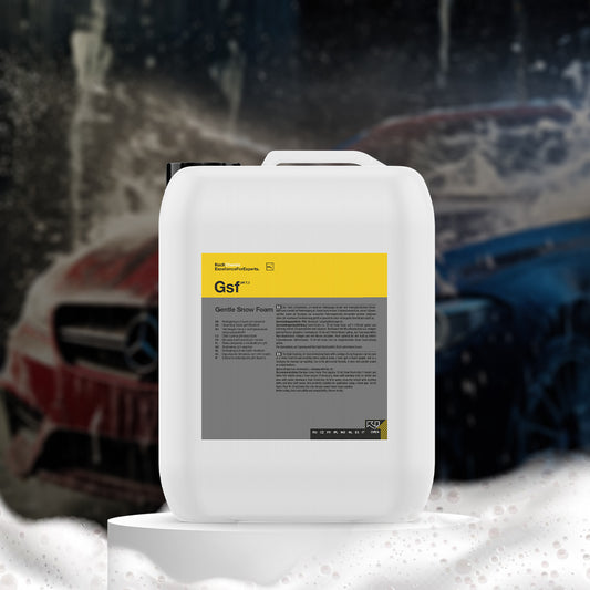 Koch Chemie Gentle Snow Foam 5 L, pH-neutral cleaning foam with strong foaming action, perfect for removing dirt and grime from vehicles.