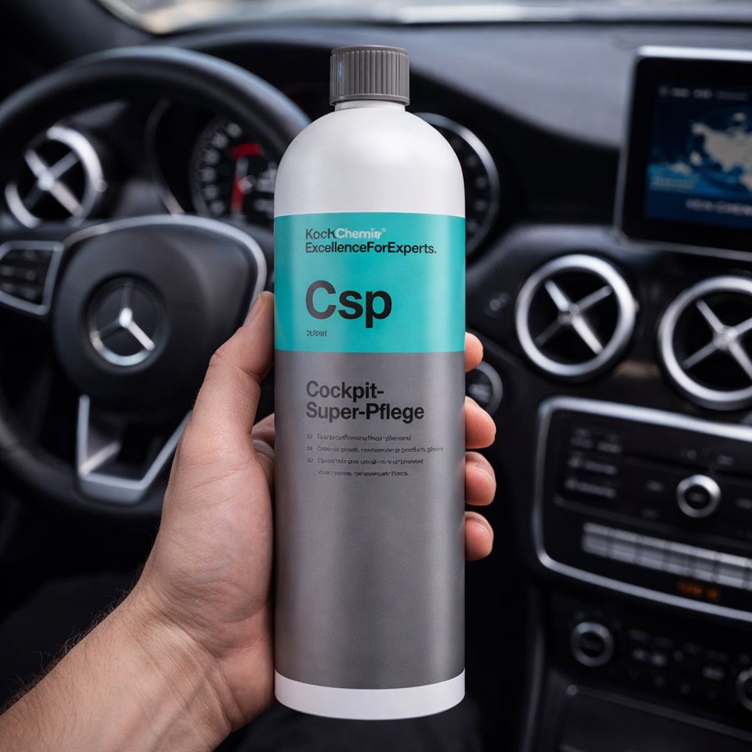 Koch Chemie Cockpit-Super Pflege 1L Interior cleaner hand view