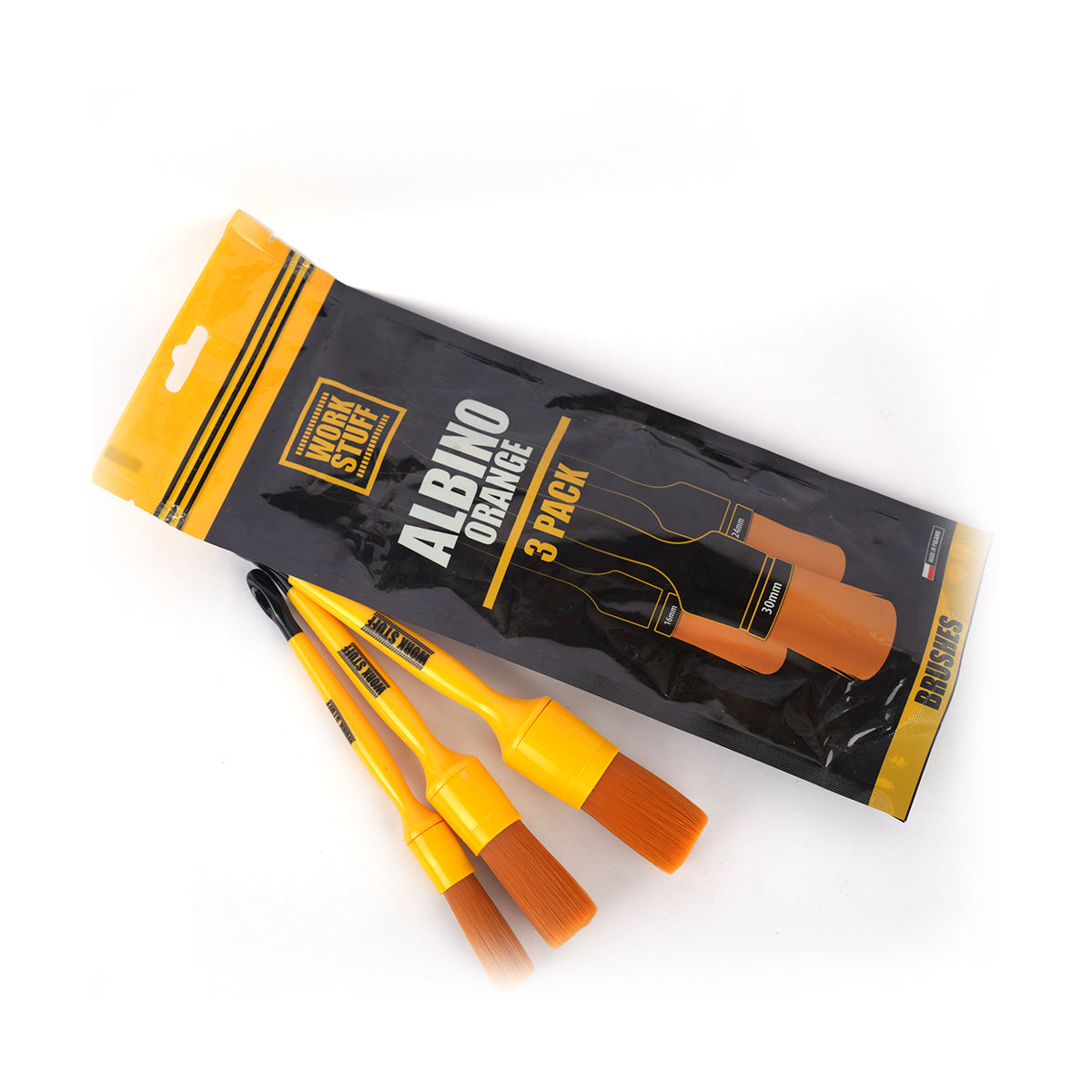 Work Stuff Detailing Brush Albino Orange 3 Pack