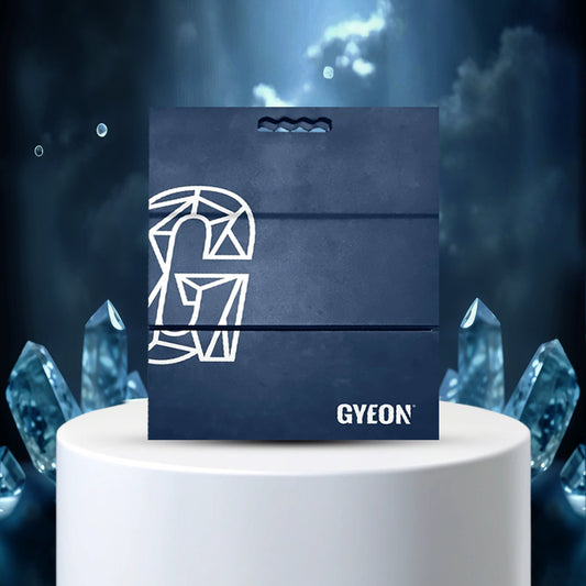 GYEON Q2M Kneel Mat GYEON product packaging with crystals on a dark background