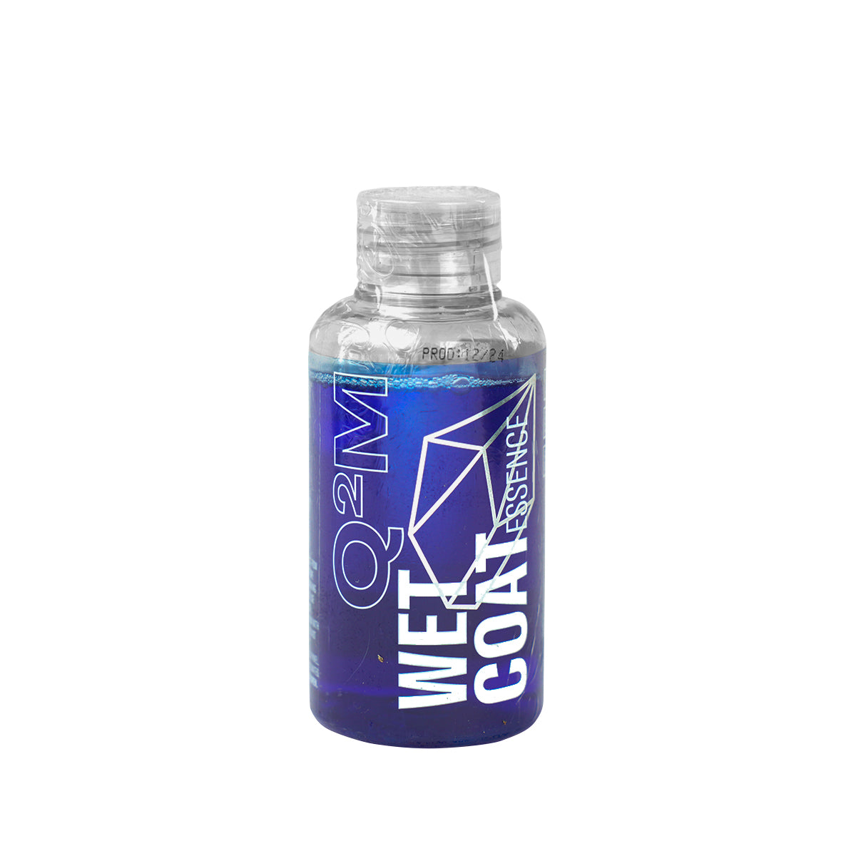 Bottle of Wet Coat with blue label on a white background