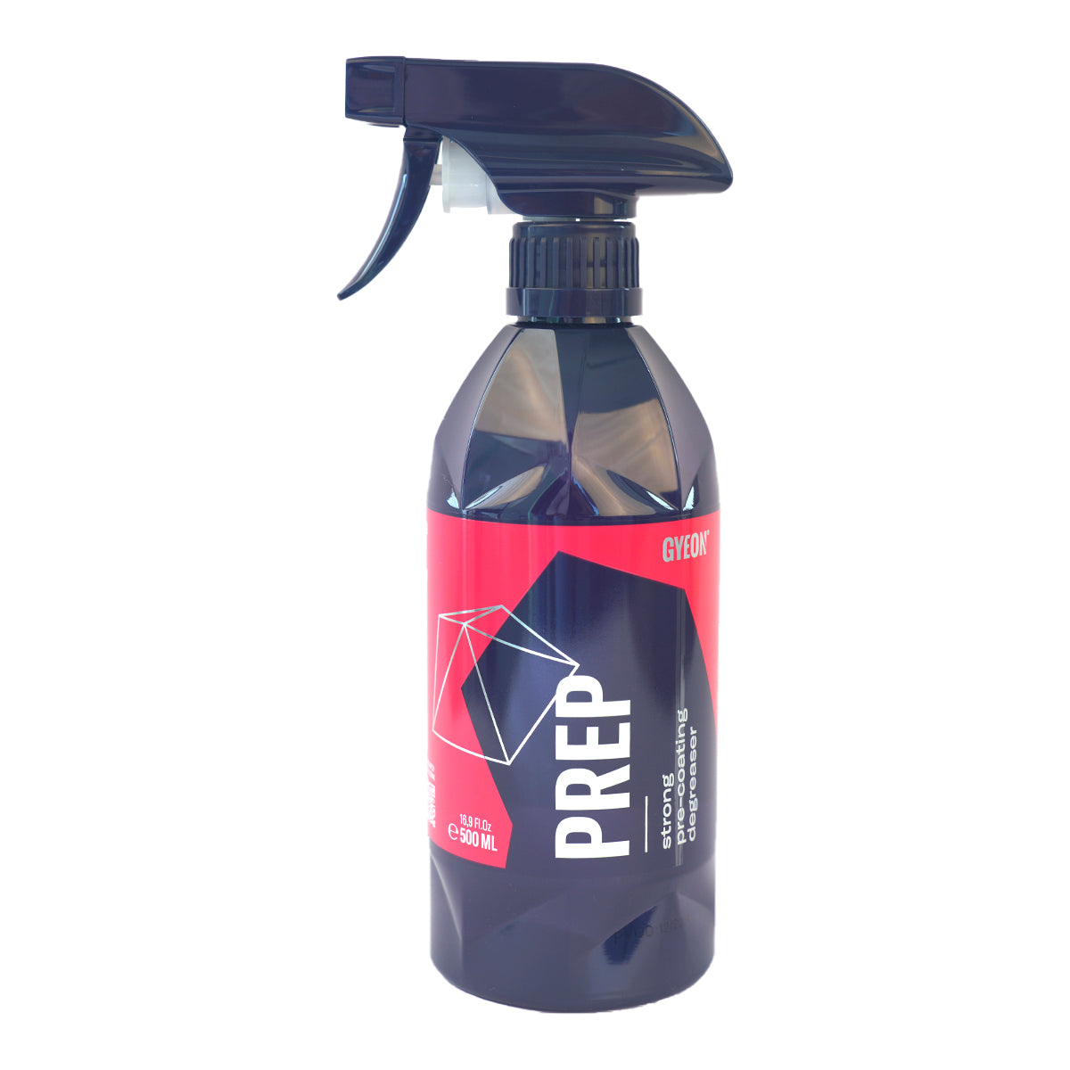Spray bottle with a red and black label on a white background