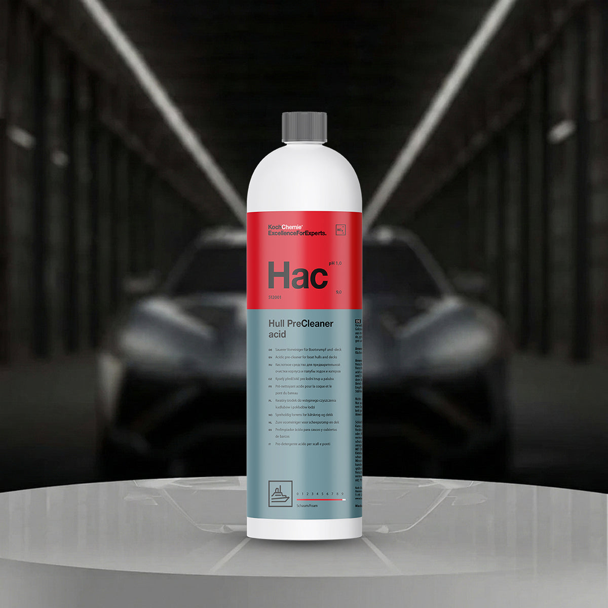 Koch Chemie Hull PreCleaner Acid Pre-Cleaner on black background