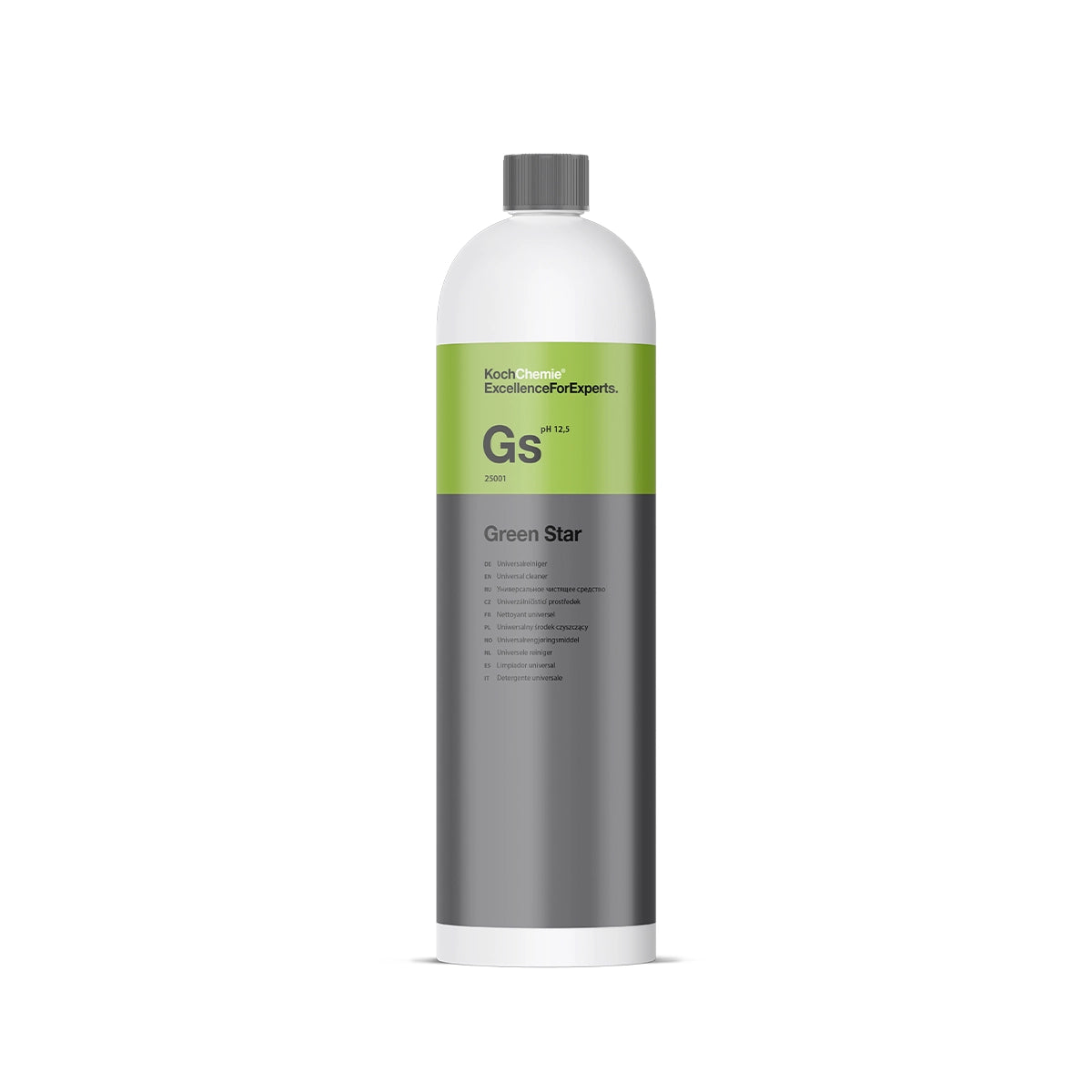 Koch Chemie Green Star 1Ltr, versatile cleaner with special corrosion inhibitors, suitable for delicate materials like anodized aluminium.