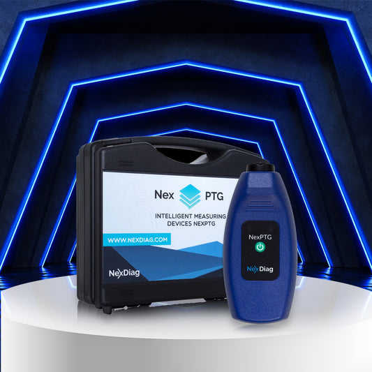 NexPTG Professional wireless paint thickness gauge with Bluetooth, ideal for precise vehicle testing and measurement analysis.