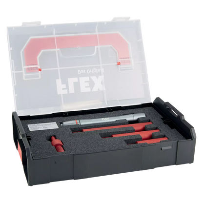 Flex EXS M14 Extension Set with M14 adapter for cordless screwdrivers, ideal for detailed rotary polishing tasks.