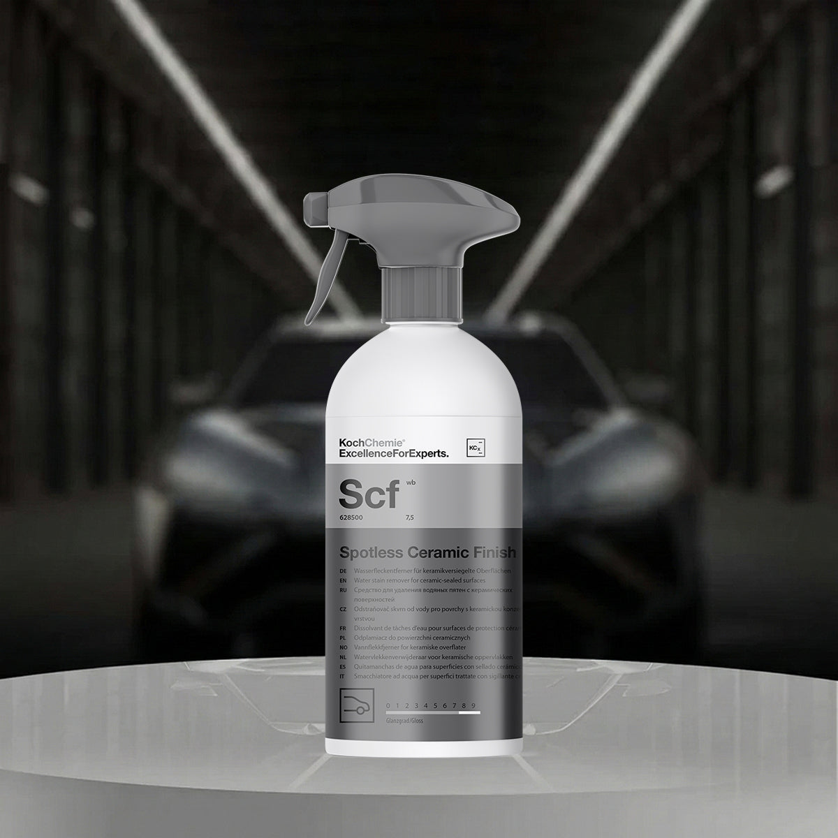 Koch Chemie Spotless Ceramic Finish 500ml Water spot remover on black background