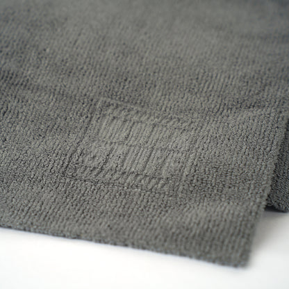 Gray textured fabric on a white background