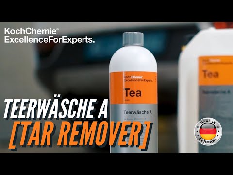 Eco-friendly Koch Chemie Teerwasche A 1Ltr, solvent-based cleaner for removing tar and bitumen from vehicles and shop floors.