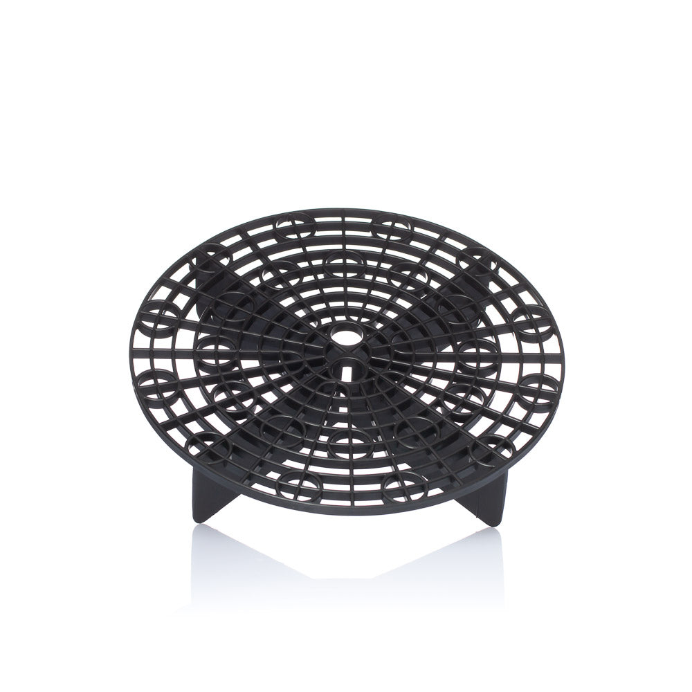 Black plastic fan on a white background